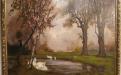 Frontale Grande Dipinto su tela " Giardini reali di Torino " di M Gachet - Oil Painting